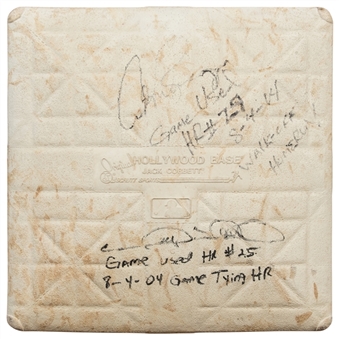 2004 Alex Rodriguez & Gary Sheffield Game Used & Dual Signed Yankee Stadium Base Used on 8/4/04 (Steiner, JSA & Rodriguez LOA)
